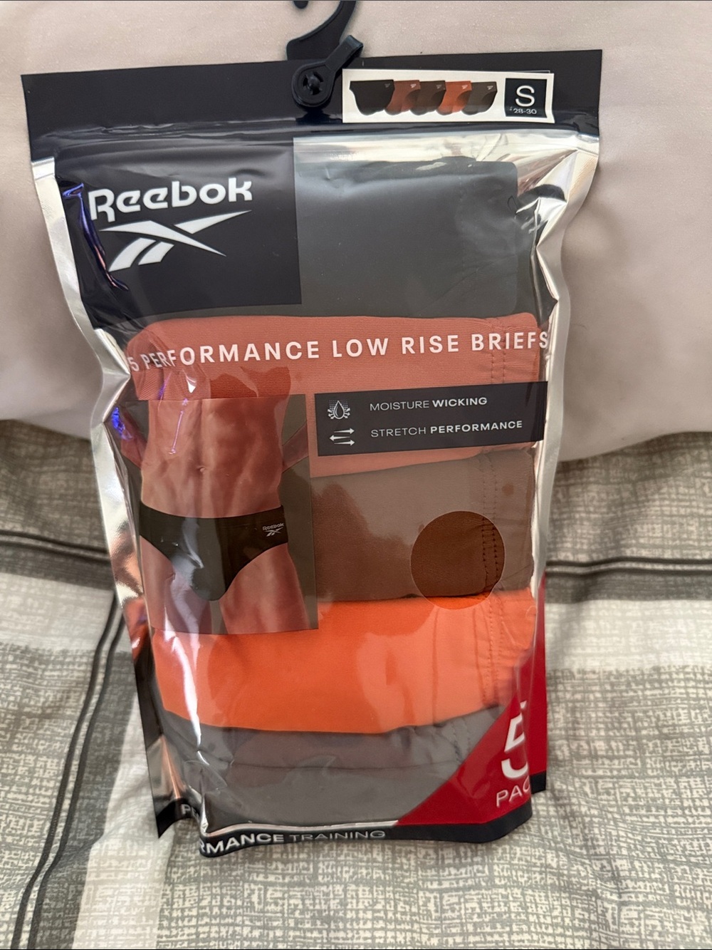 Reebok Men’s Low Rise Briefs - Orange & Gray - 5 Pack